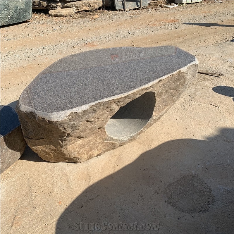 New Design Brown Granite Table Garden Furniture For Outdoor