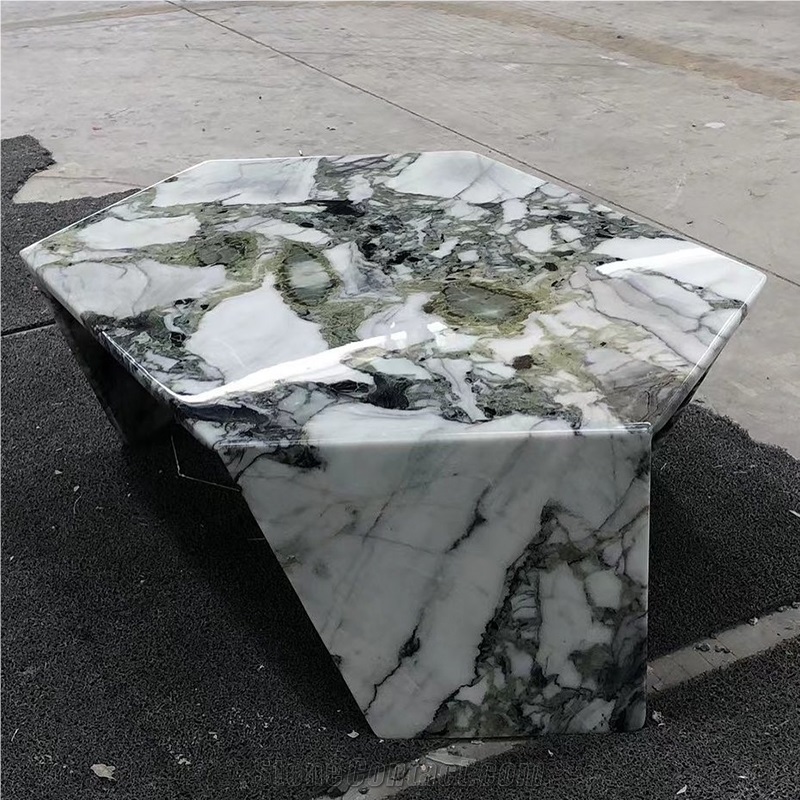 New Design Home Furniture China Ice Green Marble Table