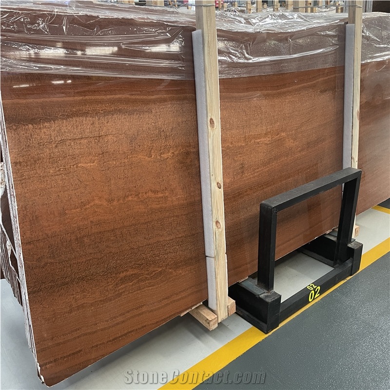 Wholesale Royal Gold Wooden Marble Slabs