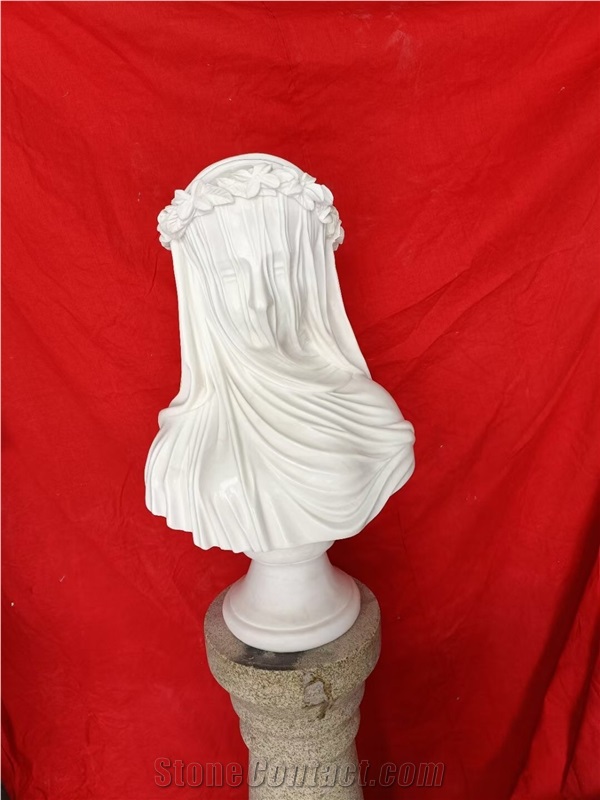 Carving Stone Head Statue Marble Carrara Abstract Art Sculpture