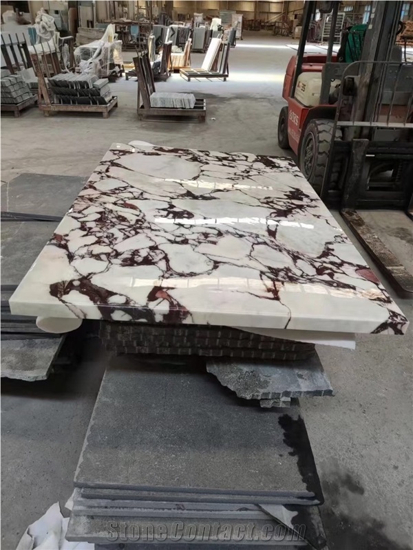 Commercial Stone Table Marble Calacatta Viola Bank Furniture