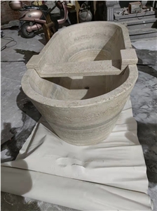 Interior Stone Bath Tubs Silver Blue Travertine Oval Bathtub