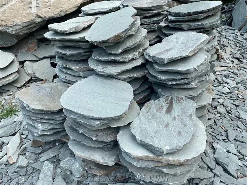 Irregular Flagstone Grey Quartzite Stepping Courtyard Pavers
