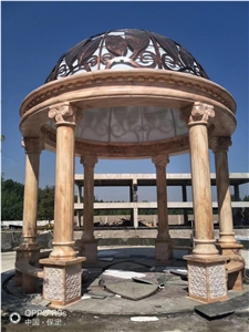 Landscaping Stone Gazebo Marble Sunset Garden Pavilion Carve