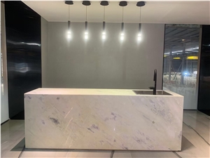 Mitered Stone Kitchen Bar Tops Prefab Quartzite Island Top