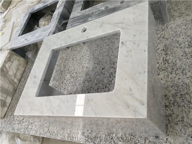 Prefab Stone Countertop Marble White Beauty Marble Kitchen Island Tops
