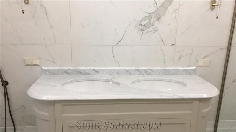 Prefab Stone Wrapped Reception Counters Travertine Bar Tops