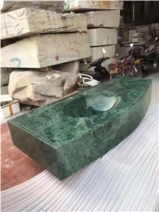 Solid Marble Bathroom Sink Marble Verde Guatemala Green Marble Wash Basin