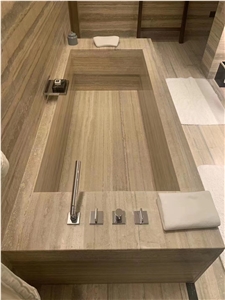 Stone Bathtub Deck Panels Travertino Hotel Bath Tub Surround