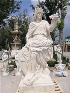 Stone Garden Sculpture Travertine Classic Human David Statue
