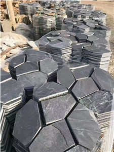 Stone Mesh Backed Pavers Grey Slate Stepping Garden Stone