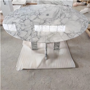 Stone Office Design Furniture Marble Arabescato Dining Table