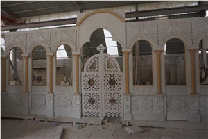Stone Relief Sculpture For Church Marble Laser Etching Panel