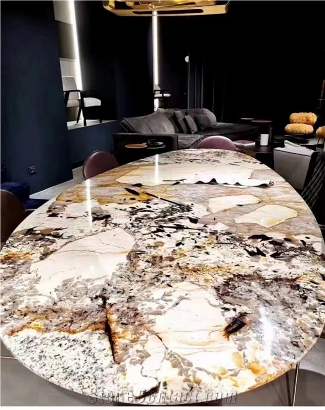 Stone Restaurant Dining Table Quartzite Patagonia Furniture