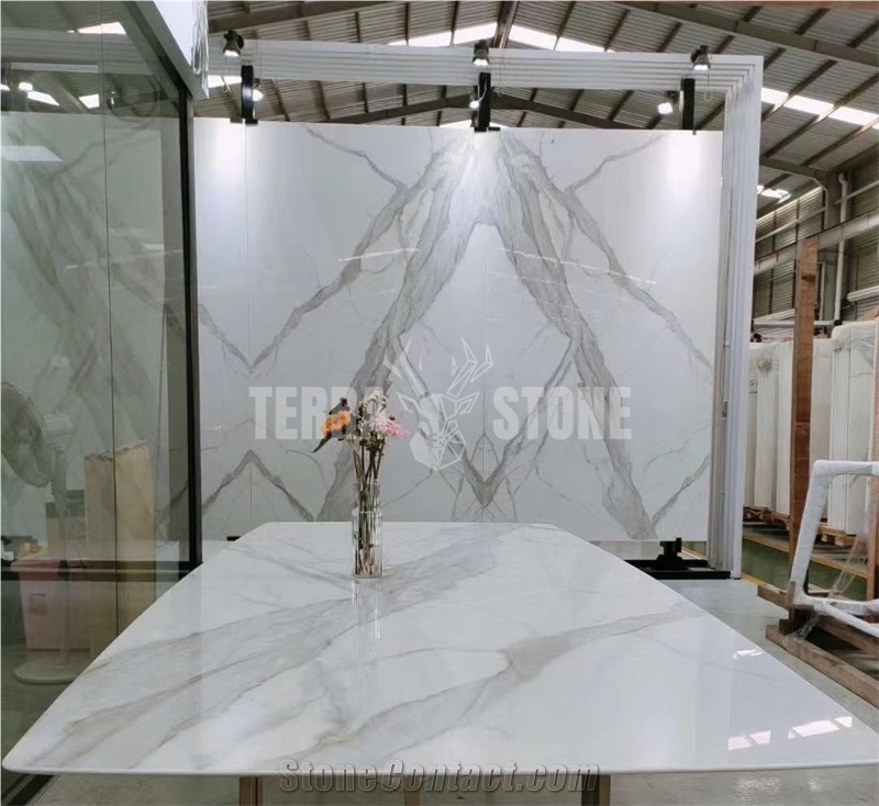 Artificial Marble Slab Nano Stone Calacatta Nano Glass Panel