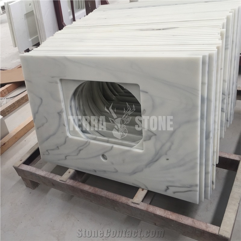 Artificial Stone Nao Glass Vanity Tops Crystallized Stone Bathroom Counters