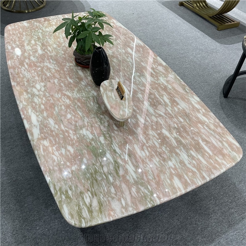 Norwegian Rose Marble Dining Table Coffee Table Tops Stone