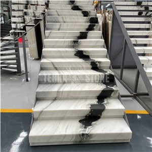 Panda White Marble Stone Stair Steps Staircase Threshold