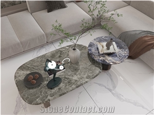 Exquisite Ice White Sintered Stone Table Tops BS-JS-SC625