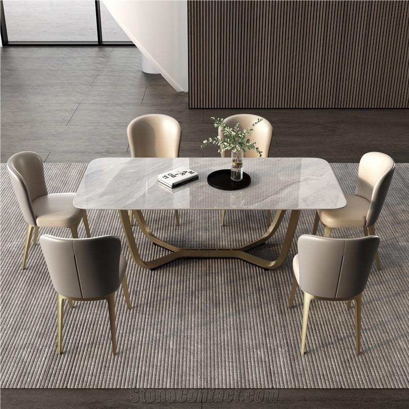 Hot Sale Catu Grey Sintered Stone Dining Table BS-JJ-316