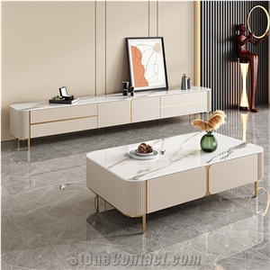 Polished Fish Maw White Sintered Stone Furniture BS-JJ-8862