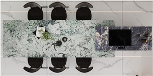 Salable Coral Green Sintered Stone Dining Table BS-JS-SC622