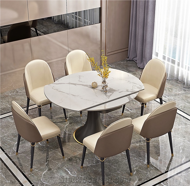 Snow Mountain Sintered Stone Dining Table BS-LSJ-GNT10