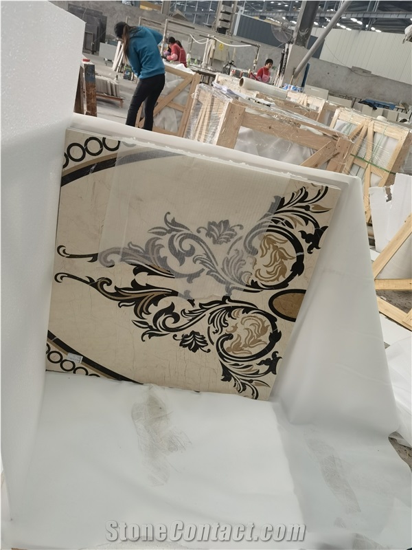 Waterjet Pattern Marble With Ceramic Backer Composite Marble