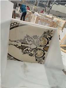 Waterjet Pattern Marble With Ceramic Backer Composite Marble