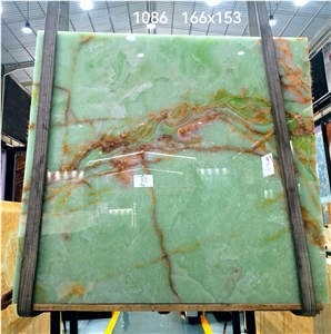 Green Onyx Slab Green Jade Stone Transparent Slabs Luxury