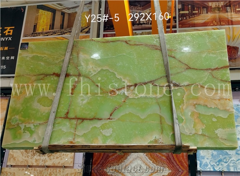 Green Onyx Slab Green Jade Stone Transparent Slabs Luxury