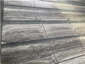Iran Dark Silver Travertine Fill&Honed 8Mm Tile
