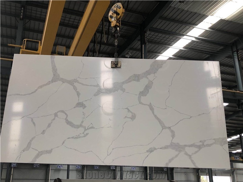 Carrara White 20Mm Thickness Quartz Slabs