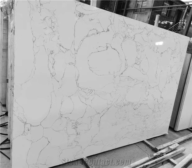 Snow White Pure White Artificial Marble Slabs Price China