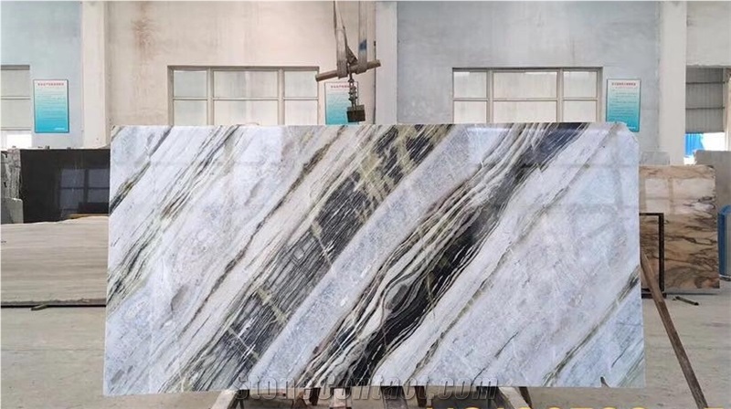 Blue Danube Marble Slab Wall Tile For Interior Decoration