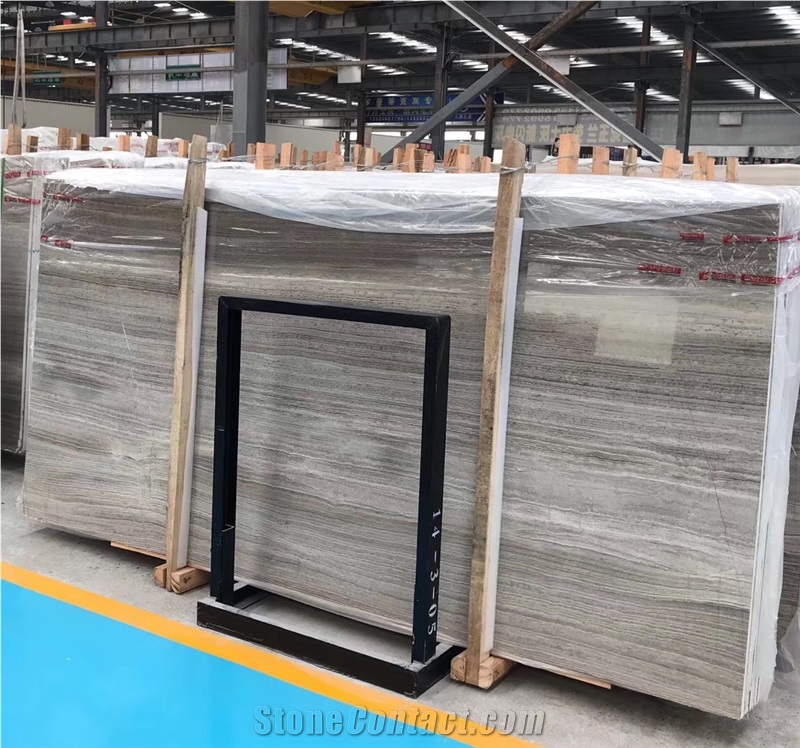 China Wood Grey Marble Grain Slab Wall Tiles