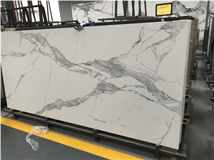 China White Calacatta Sintered Stone Wall Panels