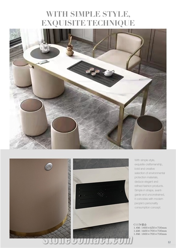 Artificial Stone Office Furniture, Office Table, Sintered Stone Commercial Furniture