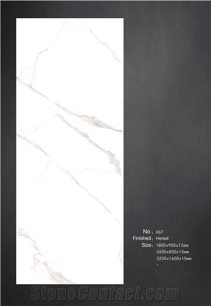 Calacatta White Sintered Stone Slabs For Wall & Tiles