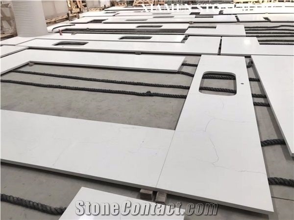 First Choice For Project  White Quartz Economic Slabs