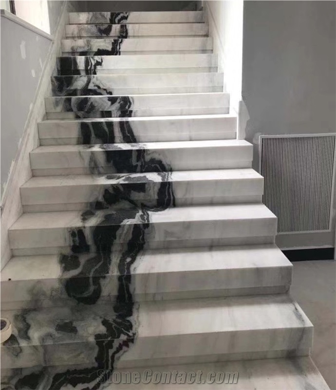 Celebrity Stairs China Panda White Marble Stair Treads