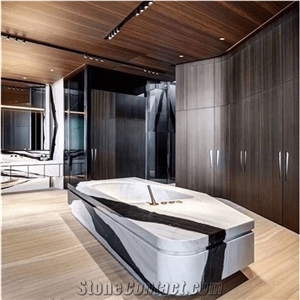 China Panda White Black Marble Fashion Stone Bathtub