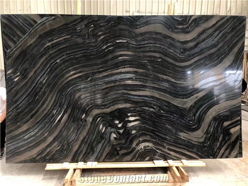 China Silver Wave Black Marble Silver Wave Black Wooden