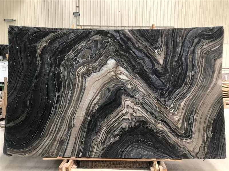 China Silver Wave Black Marble Silver Wave Black Wooden