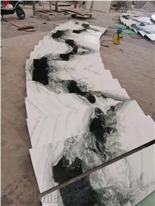Custom Design Celebrity Stairs China Panda White Marble