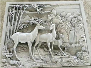 Outdoor Handcraft Carving Wall Relief Sculpture Villa
