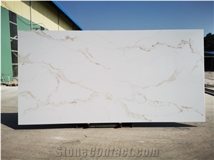 Golden Calacatta Quartz Slabs