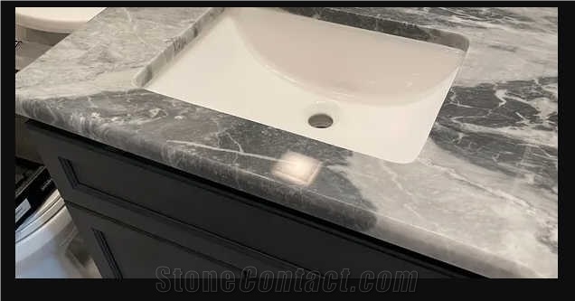 Grey Marble Bathroom Vanity Top