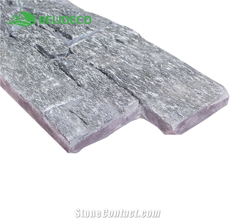 China Black Quartzite Random Wall Veneer Ledge Stone