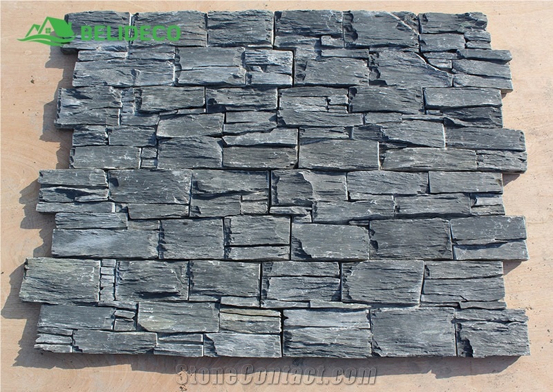China Black Split Face Stone Wall Ledge Stone Veneer